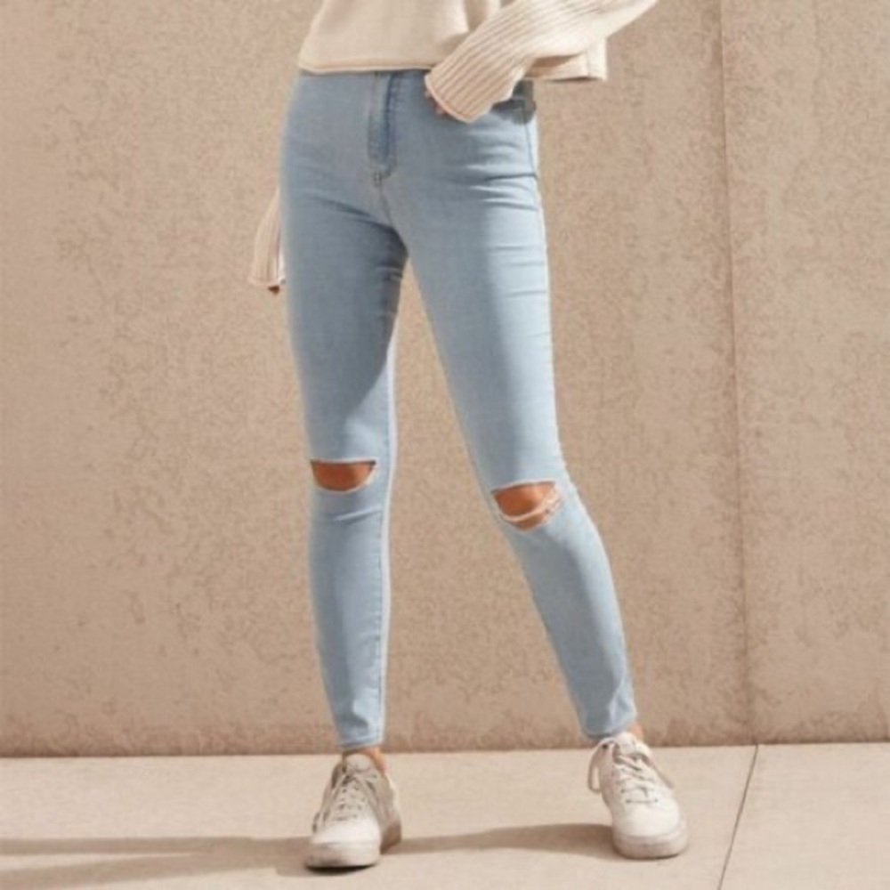 PacSun bullhead Jean super high rise skinniest denim jean NWT size 28 distressed - Picture 14 of 14